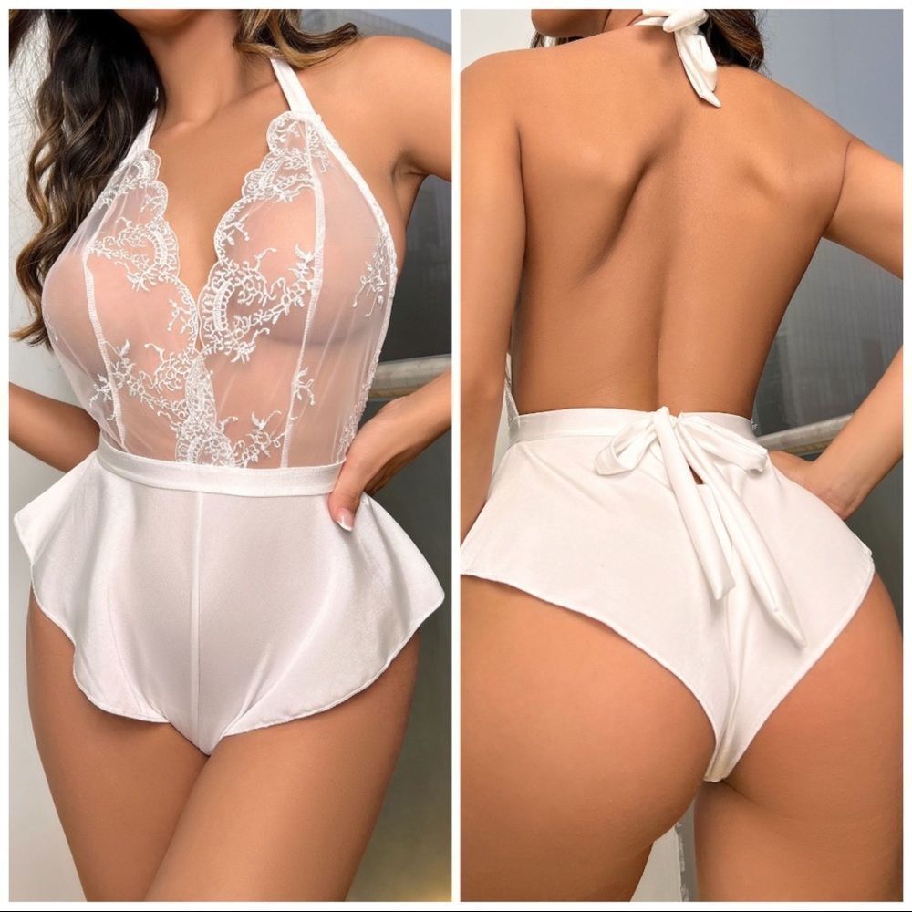 ❤️ NEW sexy white bodysuit lingerie set